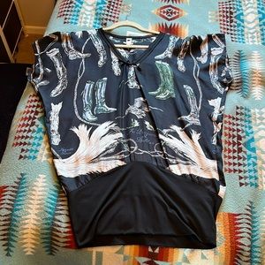 Silk equestrian top, possibly Hermes